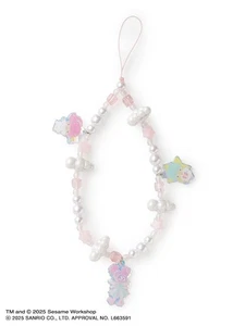 [SESAME STREET] [Abby x Little Twin Stars] Beaded Strap with Charm, Pink - Picture 1 of 5