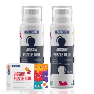 2 Pack 140ml Jigsaw Puzzle Glue with New Sponge Head, Suitable for 1000/3000/ - Picture 1 of 9