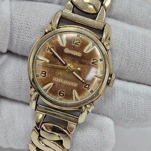 Vintage Bulova Men’s Watch 10CSC Selfwinding Automatic Fancy Lugs Patina Dial - Picture 1 of 14