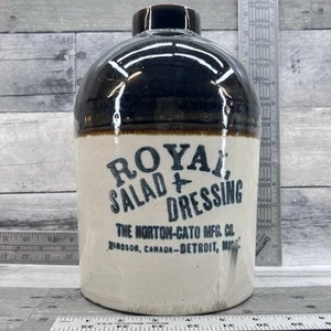 Royal Salad Dressing Glazed Stoneware Pottery Jug Early 19th Century 1394 - Picture 1 of 10