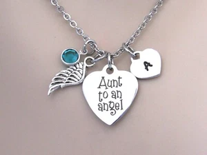 Collar de tía a ángel, pérdida de sobrina, pérdida de sobrino - joyería conmemorativa - Imagen 1 de 7
