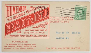 Postal publicitaria para Ready-Jell Mfg. Co., Troy, Nueva York 1921 MC corbatas 1c. Sabores y vendedor - Imagen 1 de 2