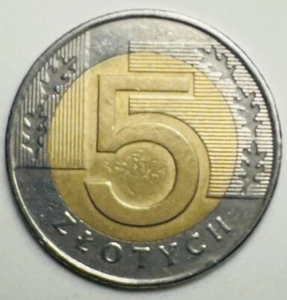 1994 POLAND 5 ZLOTYCH, BI-METALLIC. Bx 11.59 - Picture 1 of 2