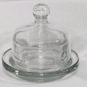 Set 6 Individual Butter Dish Dome Lid Cloche Clear Glass Likely Anchor Hocking - Picture 1 of 11