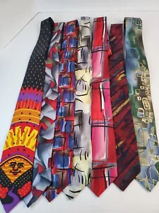 Lot Of Men's 58" Silk Ties (7) Beatles & J. Garcia Jerry Garcia  - Picture 1 of 12
