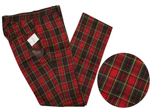 Pantalones de golf Relco Sta Press rojos tartán a cuadros Sta Press para hombre - Imagen 1 de 2