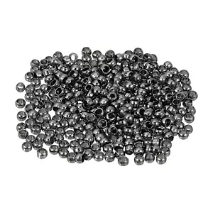 500Pcs Round Crimp Beads, 2mm Metal Spacer Loose Beads, Metallic Black - Picture 1 of 6