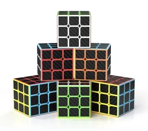 6 Pack Black Speed Cube Stickerless Cu 3X3x3 Party Favors Puzzle Toy Gift - Picture 1 of 3
