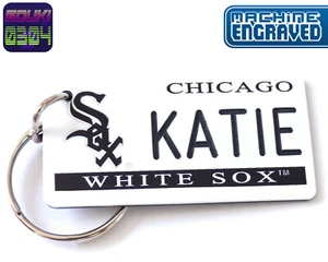 Personalized Chicago White Sox Keychain - Key Ring Tag - Custom Name Text - MLB - Picture 1 of 12