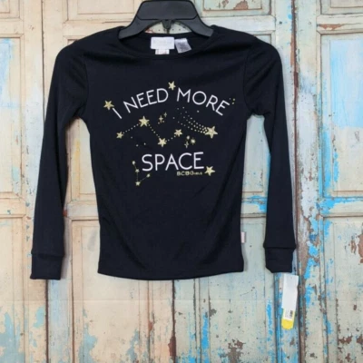 BCBGIRLS Sleepwear Girls Size Small Black Night Sky Graphic Printed Sleepshirt - Image 1 of 4