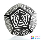 D12 Hit Location Wurfel Black and White Dice Tell A Story 30MM Q-Workshop New