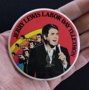 Vintage ~ JERRY LEWIS LABOR DAY TELETHON ~ MDA Pin Button Badge Pinback - Picture 1 of 7