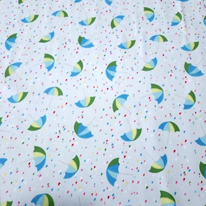 Chasing Waves BTY Red Brolly Marcus Brothers Umbrellas on Blue - Picture 1 of 3