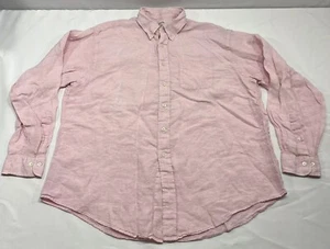 Brooks Brothers 346 Shirt Men's Size XL Pink Linen Classic Fit Extra Large FLAW - Picture 1 of 8