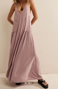 Free People Ladies Eros Maxi Long Dress Candy Lilac Size Large - Picture 1 of 6