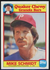 1986 Topps Quaker Chewy Bars Mike Schmidt Philadelphia Phillies #14 - Picture 1 of 2