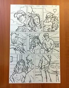 PAPERCUT 2 issue 0 original penciled inked 11x17 comic book artwork pg8 2012 NM - Picture 1 of 2