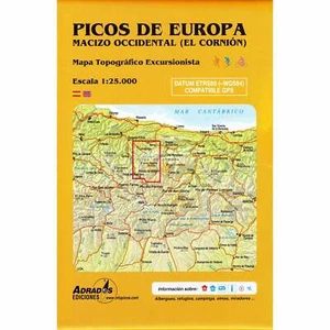 Map Picos De Europa Spain, Western Massif, El Cornion - walking hiking GPS - Picture 1 of 4