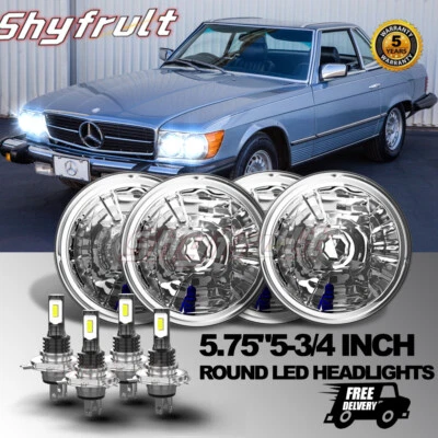 4PCS 5.75" bright LED Headlights Hi-Lo Beam For Mercedes-Benz 380SL 450SL 560SL - Image 1 of 4