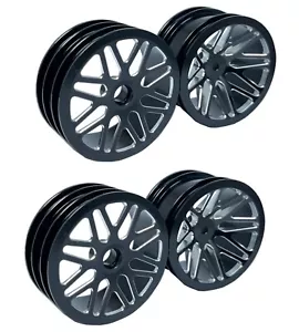 Vintage 2.2“Aluminum Wheels Black For Team Associated RC10 world's Car 3/16 Axle - Picture 1 of 4