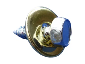Kotflügelschraube 6,3x19mm + 20mm U-Scheibe Edelstahl Chrom Gold BiColor - Bild 1 von 3