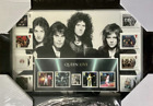 QUEEN LIVE 2020 Royal Mail stamps & miniature sheet in a black framed fan print 
