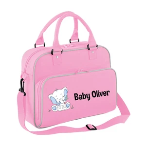 Personalisierter Name Junge Elefant Babytasche Baby Wickeltasche personalisiert Mama Kinderwagen - Bild 1 von 4
