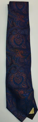 Corbata Italo Ferretti Para Hombre Azul Marrón Estampado Paisley 100% Seda Diseñador Clásico Foto 1 de 4
