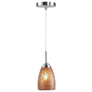 Woodbridge Lighting Venezia 1-Light Glass Mini-Pendant in Nickel/Mosaic Amber - Picture 1 of 1