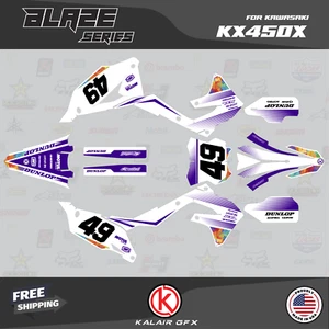 Graphics Decal Kit for Kawasaki KX450X 2021 2022 2023 Blaze - Purple - Picture 1 of 6