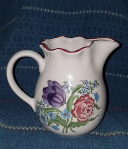 Pitcher Seymour Mann French Bouquet Floral Pottery Pitcher Mann 1982, Japanese - Picture 1 of 8