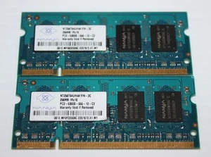 512mb (2 X 256mb)--NANYA PC2-5300S--DDR2 LAPTOP MEMORY--GENUINE HP #409058-001 - Picture 1 of 2