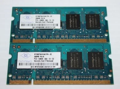 512mb (2 X 256mb)--NANYA PC2-5300S--DDR2 LAPTOP MEMORY--GENUINE HP #409058-001 - Image 1 of 2