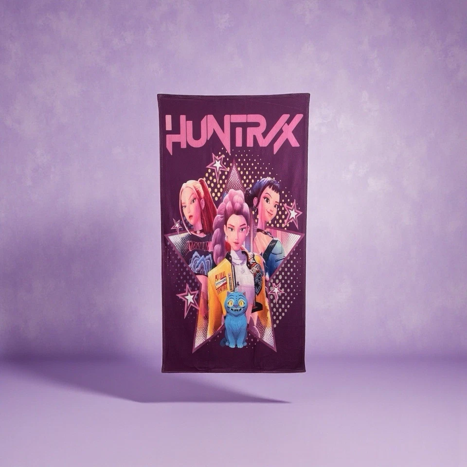 Большое полотенце с персонажем K-pop Demon Hunters Huntrix не продается в магазинах ограниченное издание - Изображение 1 из 4