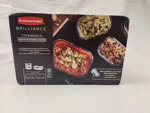 Rubbermaid Brilliance Leak-Proof Stackable Plastic Food Container 6 Set Piece - Picture 1 of 4