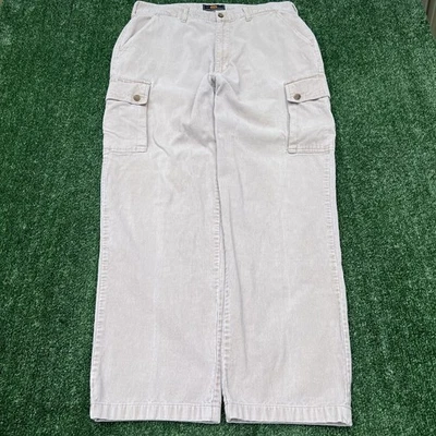 Pantalones Vintage Route 66 Hombre 36x31" Beige Pana Carga Sueltos Rectos Patinador Y2K Foto 1 de 4