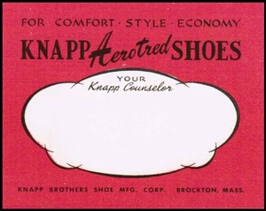 ZAPATOS AEROTREADOS KNAPP ETIQUETA VINTAGE Knapp Brothers Brockton Massachusetts como nuevos+ - Imagen 1 de 3