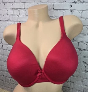 Victoria's Secret Body Lined Perfect Coverage Bra Red 36DDD Solid Padded Comfort - Picture 1 of 22