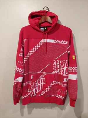 Scuderia Ferrari F1 Official Pullover Hoodie PUMA Red AOP All Over Print Size L - Image 1 of 4