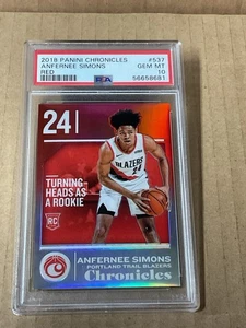 2018 Anfernee Simons \ Panini Chronicles Red  45 of 149  #537 Rookie card PSA 10 - Picture 1 of 3