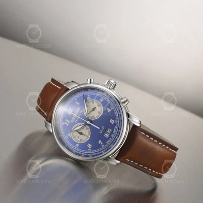 Zeppelin LZ 127 Graf Zeppelin  Herrenuhr 8684-3 Blau-Beige - Bild 1 von 4