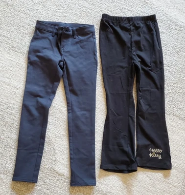 Gap Niños Niñas Ajustados Elastizados Negros Pantalones S6 y Hello Kitty Acampanados Leggings S7/8 Foto 1 de 4