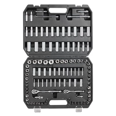 106 Pcs Socket Set 1/4in 3/8in Drive Socket and Ratchet Set 6-Point Tool - Image 1 of 4