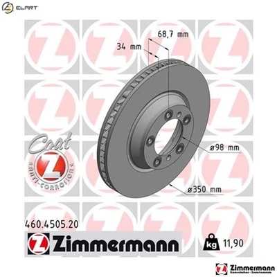 2x BRAKE DISC 460.4505.20 FOR PORSCHE CAYENNE/SUV PANAMERA/Sport/Turismo 3.0L - Image 1 of 4