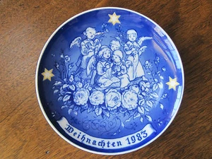 WEIHNACHTEN 1983 ECHT COBALT INGLASUR BAVARIAN PLATE - SCHUMANN ARZBERG GERMANY - Picture 1 of 12