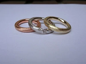Exclusivo Juego de 3 Piezas Anillos 2 BRILLANTES 0,21 quilates Oro 585 - Imagen 1 de 5