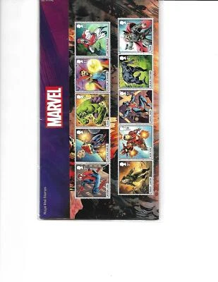 2019  ROYAL MAIL PRESENTATION PACK MARVEL COMICS INCLUDING THE MINI SHEET - Image 1 of 2