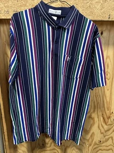 Vintage Men’s 90s Retro Striped Polo Size Large - Picture 1 of 4