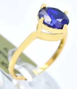 GENUINE 3.20 Cts BLUE SAPPHIRE RING 10K SOLID GOLD - Free Appraisal Service - Picture 1 of 6