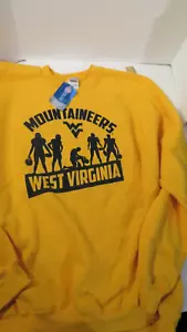 NWT West Virginia Mountaineers NCAA Football Yellow Pullover Size 2XL - Picture 1 of 5